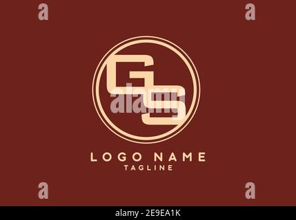 GS-Anfangsbuchstabe im Kreis-Logo-Design Stock Vektor