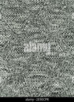 Gestrickte Stoffstruktur. Textil-Textur aus grau melange Hintergrund. Detaillierte warme Garn Hintergrund.natürliche Wollstoff, Pullover Fragment.Melange str Stockfoto