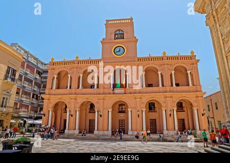 Der Palazzo VII Aprile, Marsala, Provinz Trapani, Sizilien, Italien. Stockfoto