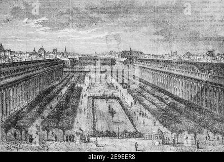 jardin du palais royale, tableau de paris par edmond texier, Herausgeber paulin et le Chavalier 1853 Stockfoto