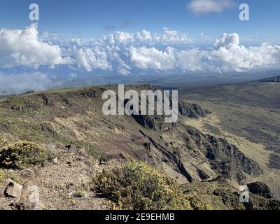 Wunderschöne Aufnahme der Landschaft bei Haleakala, dem Ost-Maui Vulkan auf der Hawaiianischen Insel Maui. Stockfoto