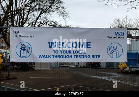Darwen Covid 19 Testzentrum. Stockfoto