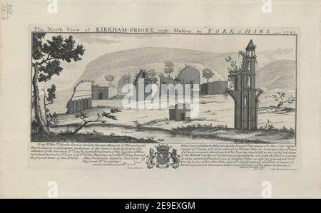 Die Nordansicht von Kirkham Priory, in der Nähe von Malton in Yorkshire 1721. Autor Buck, Samuel 45,51.B. Erscheinungsort: [London] Verlag: [S. Buck]., Veröffentlichungsdatum: [1721.] Art des Artikels: 1 Druck Medium: Radierung und Gravur Abmessungen: Plattenmark 19,0 x 35,9 cm. Ehemaliger Besitzer: George III., König von Großbritannien, 1738-1820 Stockfoto