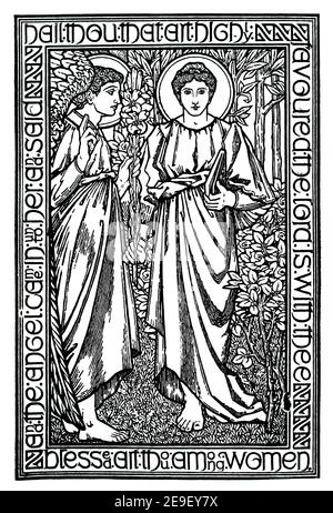 The Annunciation, Linienillustration von Selwyn Image für die Fitzroy Picture Series, 1893 Band 1 des Studio an Illustrated Magazine of Fine and Stockfoto