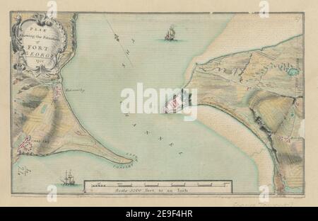 Ein PLAN, der die Situation von FORT GEORGE 1752. Autor Tarrant, Charles 50,24. Ort der Veröffentlichung: [Fort George?] Verlag: [Charles Tarrant] Erscheinungsdatum: 1752. Objekttyp: 1 Karte Medium: Handschriftenstift und Tinte mit Aquarell Maße: 11 x 18 cm ehemaliger Besitzer: George III, König von Großbritannien, 1738-1820 Stockfoto