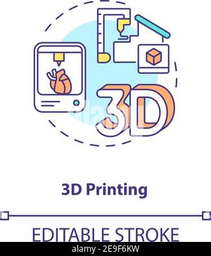 3D Druckkonzept-Symbol Stock Vektor