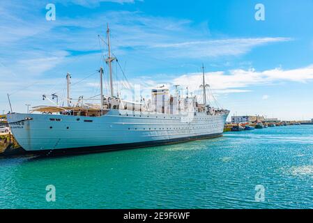 Gil Eannes Rettungsschiff in Viana do Castelo in vertäut Portugal Stockfoto