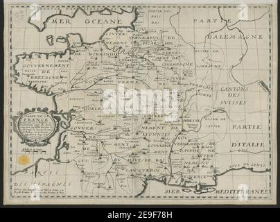 CARTE DE LA FRANCE Karteninformationen: Titel: CARTE DE LA FRANCE 56,19. Erscheinungsort: A Paris Verlag: chez Iean Boisseau, en l'Isle du Palais a la Royalle Fontaine de Iouuence, Erscheinungsdatum: 1643. Objekttyp: 1 Karte Medium: Kupferstich Maße: 33,6 x 45,5 cm ehemaliger Besitzer: George III, König von Großbritannien, 1738-1820 Stockfoto