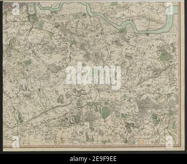 Das Land zwanzig fünf Meilen rund um London, Autor Faden, William 6,94. Erscheinungsort: [London], Verlag: Erschienen am 1. September 1788, von W.m Faden Charing Cross., Erscheinungsdatum: 1788. Objekttyp: 1 Karte auf 4 Blatt Medium: Kupferstich mit Handkolorierung Maße: 99,8 x 121,2 cm ehemaliger Besitzer: George III, König von Großbritannien, 1738-1820 Stockfoto