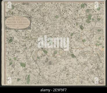 Das Land zwanzig fünf Meilen rund um London, Autor Faden, William 6,94. Erscheinungsort: [London], Verlag: Erschienen am 1. September 1788, von W.m Faden Charing Cross., Erscheinungsdatum: 1788. Objekttyp: 1 Karte auf 4 Blatt Medium: Kupferstich mit Handkolorierung Maße: 99,8 x 121,2 cm ehemaliger Besitzer: George III, König von Großbritannien, 1738-1820 Stockfoto