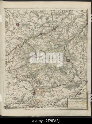 LA CHATELLENIE DE LILLE ET LE BAILLIAGE DE TOURNAY Autor Le Rouge, Georges-Louis 61,37. Erscheinungsort: A PARIS Verlag: [Georges-Louis Le Rouge] Rue des Grands Augustins, vis a vis le Panier Fleury, Erscheinungsdatum: 1744. Objekttyp: 1 Karte Medium: Handkolorierter Kupferstich Maße: 57,5 x 48,5 cm ehemaliger Besitzer: George III, König von Großbritannien, 1738-1820 Stockfoto