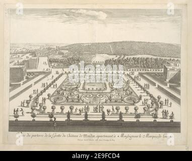 VeuÃàe du parterre de la Grotte du ChaÃÇteau de Meudon, Appartement aÃÄ Monseigneur le Marquis de Louvois. Autor Silvestre, IsraeÃàl 66,11.b,1 Ort der Veröffentlichung: [Paris] Verlag: [I. Silvestre] Auec Priuilege du Roy., Erscheinungsdatum: [1688 c. aber mit einem Datum von 1705 hinzugefügt?] Art des Artikels: 1 Druck Medium: Radierung und Gravur Maße: Platemark 38,3 x 49,8 cm ehemaliger Besitzer: George III, König von Großbritannien, 1738-1820 Stockfoto