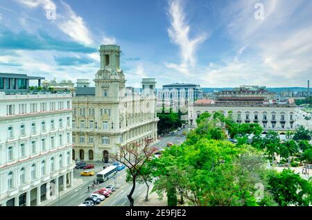 Städtische Skyline Havanna, Kuba, Luftaufnahme Stockfoto