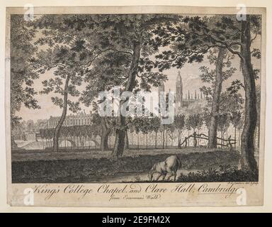 King's College Chapel und Clare Hall vom Esrasmus's Walk. Autor Lamborn, Peter Spendelowe 8,58.k. Erscheinungsdatum: [Vor 1774] Artikeltyp: 1 Zeichnung Medium: Pen and black ink with monochrome wash Maße: Blatt 16,7 x 23,7 cm Ex-Besitzer: George III, King of Great Britain, 1738-1820 Stockfoto
