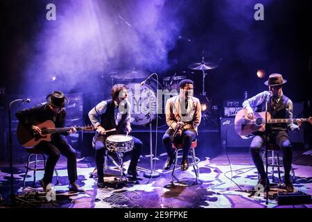 Vintage Trouble beendet ihre Europatour in der Islington Assembly Hall Stockfoto