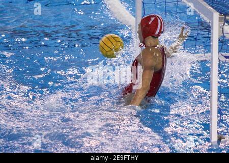 Roma, Italien. Februar 2021, 4th. Roma, Italien, Acquatic Centre of Ostia, 04. Februar 2021, Chrysoula Diamantopoulou (Olympiacos Piräus) während Olympiakos SF Piräus vs Plebiscito Padova - Waterpolo EuroLeague Frauen Spiel Kredit: Luigi Mariani/LPS/ZUMA Wire/Alamy Live News Stockfoto