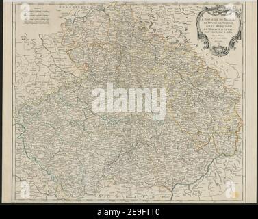 LE ROYAUME DE BOHEME, LE DUCHEÃÅ DE SILESIE, et LES MARQUISATS DE MORAVIE ET LUSACE Autor Robert de Vaugondy, Gilles 89,10. Erscheinungsort: [Paris] Verlag: PAR LE S.R ROBERT Geographe ordin. Du ROI, Avec Privilege, Erscheinungsdatum: 1751. Objekttyp: 1 Karte Medium: Kupferstich, Handfarbe im Umriss Maße: 47 x 54 cm ehemaliger Besitzer: George III, König von Großbritannien, 1738-1820 Stockfoto