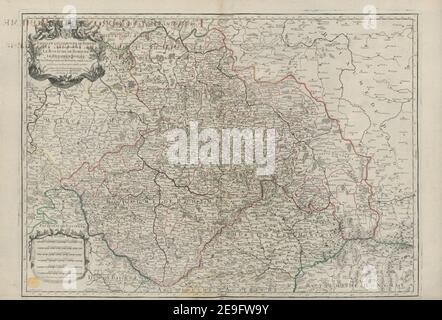 ESTATS DE LA COURONNE DE BOHEME qui comprennent LE ROYAUME DE BOHEME, LE DUCHEÃÅ DE SILESIE, LES MARQUISATS DE MORAVIE et DE LUSACE subdivises en leur principales parties. Autor Jaillot, Alexis Hubert 89,7. Erscheinungsort: A PARIS Verlag: Chez le S.r JAILLOT Geographe du Roy jognant les grands Augustins, aux 2 Globes, Avec Privilege du Roy, Erscheinungsdatum: 1704. Objekttyp: 1 Karte Medium: Kupferstich, Handfarbe im Umriss Maße: 44 x 63 cm ehemaliger Besitzer: George III, König von Großbritannien, 1738-1820 Stockfoto