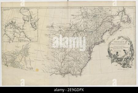 AMEÃÅRIQUE SEPTENTRIONALE Autor Anville, Jean Baptiste Bourguignon d' 118,29. Erscheinungsort: A PARIS Verlag: chez l'Auteur, aux Galerie du Louvre, Erscheinungsdatum: [1746.] Objekttyp: 1 Karte auf 4 Blatt Medium: Zweipaarig verbunden, Kupferstich mit Original-Handfarbe im Umriss Maße: Jedes Blatt 53 x 86 cm ehemaliger Besitzer: George III, König von Großbritannien, 1738-1820 Stockfoto