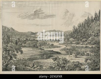 BLICK AUF ULS-WASSER RICHTUNG POOLA-BRÜCKE. Ein SEE zwischen Cumberland und Westmoreland. Autor Chatelain, Jean Baptiste Claude 10,45.a,2 Erscheinungsort: [London] Verlag: [William Bellers] Erscheinungsdatum: [1753] Artikeltyp: 1 Druckmedium: Radierung Maße: Blatt 38,2 x 53,0 cm. Unter Plattenmark getrimmt. Ehemaliger Besitzer: George III., König von Großbritannien, 1738-1820 Stockfoto