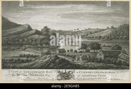 Ein BLICK auf ARMATHWAITE BAY, in CUMBERLAND, von der STRASSE aus. Autor Bellers, William 10,46.B. Erscheinungsort: [London] Verlag: Erschienen 17 Jany. 1774 von John Boydell Kupferstecher in Cheapside, , R. Sayer, Karte , Druckerei in Fleet Street. Erscheinungsdatum: [Januar 17 1774] Objekttyp: 1 Druckmedium: Radierung und Gravur Abmessungen: Blatt 18,5 x 29,6 cm. Unter Plattenmark getrimmt. Ehemaliger Besitzer: George III., König von Großbritannien, 1738-1820 Stockfoto