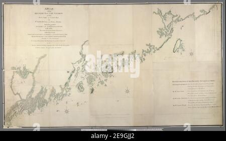 Ein PLAN der KÜSTE von CAPE ELIZABETH auf der WESTSEITE der Casco BAY zu ST, IOHNS FLUSS, IN DER BAY OF FUNDY, einschließlich Teil von KENNEBEC, und AMORRESCOGIN, FLÜSSE mit allen INSELN, BUCHTEN, HÄFEN, BUCHTEN & Autor Holland, Samuel 120,18. Ort der Veröffentlichung: [Portsmouth, New Hampshire?] Herausgeber: [Ensign George Sproule, Mr. James Grant, Mr. Charles Blaskowitz and Mr. Thomas Wright] Erscheinungsdatum: [Ca. 1772.] Objekttyp: 1 Karte auf 17 Blatt Medium: Leinen, Handschriftenstift und Tusche mit Aquarell verbunden und gelegt Maße: 148 x 265 cm Stockfoto