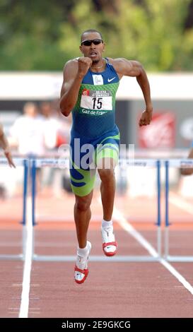 Frankreichs Naman Keita tritt auf 400 Meter Hürden Männer während der Französisch Leichtathletik-Meisterschaften, in Nancy, Frankreich, am 21. Juli 2006. Foto von Gouhier-Kempinaire/Cameleon/ABACAPRESS.COM Stockfoto