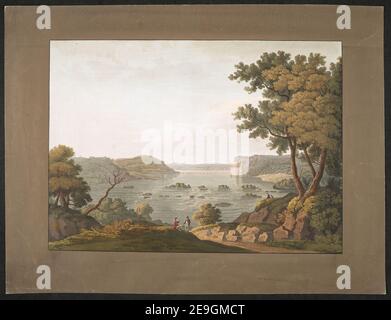 Wright's Ferry auf der Susquehanna, Pennsylvania. Autor Cartwright, Thomas 122,24.11.tab.PORTFOLIO. Erscheinungsort: [London] Verlag: [George Nightingale] Erscheinungsdatum: [Januar 1 1809] Artikeltyp: 1 Print Medium: Handkoloriertes Aquatinta und Radierung Maße: Blatt 41,5 x 57,5 cm (getrimmt unten Platemark), auf Stütze 56 x 74,3 cm ehemaliger Besitzer: George III, König von Großbritannien, 1738-1820 Stockfoto