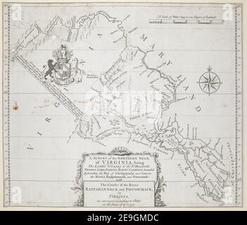 Eine ÜBERSICHT des NÖRDLICHEN HALSES von VIRGINIA, wobei die LÄNDER gehören zu den R.t ehrenvollen THOMAS Lord FAIRFAX BARON CAMERON, begrenzt durch & innerhalb der Bucht von Chesapoyocke und zwischen den Flüssen Rappahannock und Poto Autor Warner, John 122,45.1. Erscheinungsort: [London] Verlag: [John Warner] Erscheinungsdatum: [1747.] Objekttyp: 1 Karte Medium: Kupferstich Maße: 30 x 35 cm ehemaliger Besitzer: George III, König von Großbritannien, 1738-1820 Stockfoto