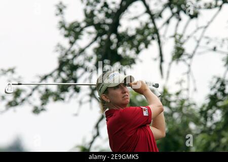 Australiens Karrie Webb bei der dritten Runde der Women's Golf Masters in Evian, Frankreich, am 28. Juli 2006. Foto von Manuel Blondau/Cameleon/ABACAPRESS.COM Stockfoto