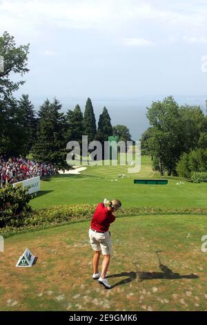 Australiens Karrie Webb bei der dritten Runde der Women's Golf Masters in Evian, Frankreich, am 28. Juli 2006. Foto von Manuel Blondau/Cameleon/ABACAPRESS.COM Stockfoto