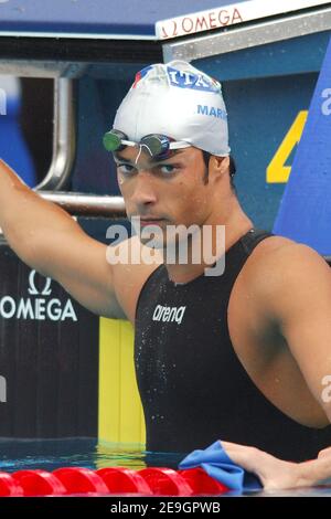 Der Italiener Luca Marin tritt am 6. August 2006 bei den europameisterschaften im Schwimmen in Budapest, Ungarn, auf dem 400 Meter Medley der Männer an. Foto von Nicolas Gouhier/Cameleon/ABACAPRESS.COM Stockfoto