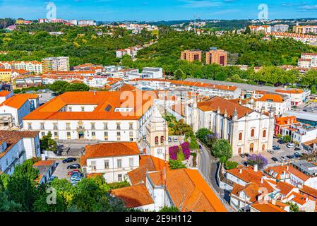 Luftaufnahme der Kathedrale von Leiria, Portugal Stockfoto