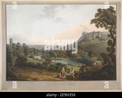 Carisbrook, Isle of Wight. Autor King, J. 15,16.B. Erscheinungsort: London Verlag: Pubd May 1st 1813 by W. Cribb No13 Tavistock Street, Covent Garden., Erscheinungsdatum: [Mai 1 1813] Objekttyp: 1 Druckmedium: Radierung mit Handkolorierung Maße: Blatt 45,5 x 61,2 cm. Ehemaliger Besitzer: George III., König von Großbritannien, 1738-1820 Stockfoto