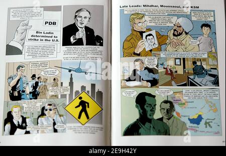 Als der fünfte Jahrestag von 9/11 nähert, eine Comic-Version des Berichts 9/11 trifft die Geschäfte in Washington DC, USA am 28 2006. August .. Seine Schöpfer, Ernie Colon und Sid Jacobson, sind Ikonen in der Comic-Welt. Sie waren hinter Casper the Friendly Ghost und Richie Rich unter anderem. Foto von Olivier Douliery/ABACAPRESS.COM Stockfoto