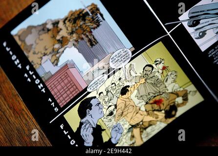 Als der fünfte Jahrestag von 9/11 nähert, eine Comic-Version des Berichts 9/11 trifft die Geschäfte in Washington DC, USA am 28 2006. August .. Seine Schöpfer, Ernie Colon und Sid Jacobson, sind Ikonen in der Comic-Welt. Sie waren hinter Casper the Friendly Ghost und Richie Rich unter anderem. Foto von Olivier Douliery/ABACAPRESS.COM Stockfoto