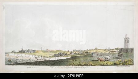 BLICK auf KINGSGATE auf der INSEL THANET. Autor ward, James 18,30.f. Erscheinungsort: [London] Verlag: Publish'd May 1st 1799 by Jas ward, Southampton Row, Lisson Green., Erscheinungsdatum: [Mai 1 1799] Artikeltyp: 1 Druckmedium: Radierung mit Handkolorierung Maße: Blatt 30,2 x 58 cm Ex-Besitzer: George III, King of Great Britain, 1738-1820 Stockfoto