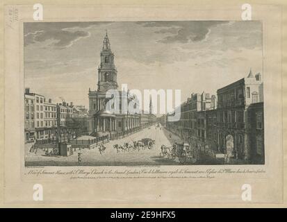 Ein Blick auf Somerset House, mit St. Mary's Church in the Strand, London = VuÃàe de la maison royale de Somerset avec l'Eglise de Ste Marie dans le Strand a Londres. Autor Bowles, Thomas 23,28.1.f. Erscheinungsort: London Verlag: Printed for , verkauft von T Bowles in St Pauls Church Yard, John Bowles , Son in Cornhill, Robt. Sayer in Fleet Street, Hen. Overton ohne Newgate. Veröffentlichung'd Gemäss Gesetz des Parlaments, Datum der Veröffentlichung: 1753. Art des Artikels: 1 Druck Medium: Radierung und Gravur Maße: Plattenmark 26,3 x 40,3 cm, auf Blatt 32,2 x 45,2 Stockfoto