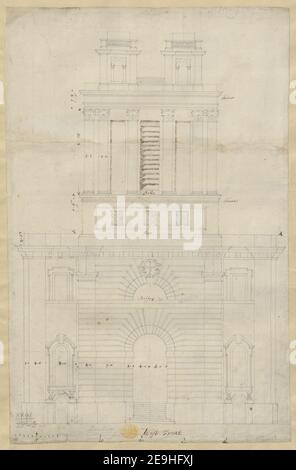 St. Mary Woolnoth. Autor Hawksmoor, Nicholas 23,28.3.k Erscheinungsdatum: [Ca. 1716-1719] Objekttyp: 1 Zeichnung Medium: Feder und schwarze Tinte Maße: Blatt 34,3 x 22,7 cm ehemaliger Besitzer: George III, König von Großbritannien, 1738-1820 Stockfoto