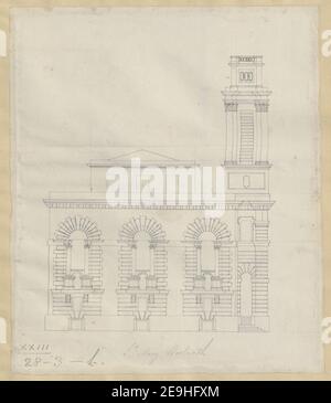 West Front St. Mary Woolnoth. Autor Hawksmoor, Nicholas 23,28.3.i Erscheinungsdatum: [Ca. 1716-1719] Objekttyp: 1 Zeichnung Medium: Feder und schwarze Tinte Maße: Blatt 51,8 x 33,5 cm ehemaliger Besitzer: George III, König von Großbritannien, 1738-1820 Stockfoto