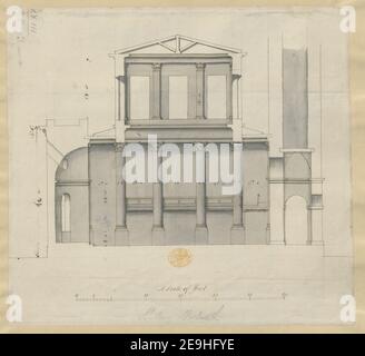 St. Mary Woolnoth. Autor Hawksmoor, Nicholas 23,28.3.r Erscheinungsdatum: [Ca. 1716-1719] Objekttyp: 1 Zeichnung Medium: Feder und schwarze Tinte mit monochromer Waschanlage Maße: Blatt 29 x 31,7 cm ehemaliger Besitzer: George III., König von Großbritannien, 1738-1820 Stockfoto