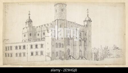 White Tower, Tower of London 1782. Visual Material information: Titel: White Tower, Tower of London 1782. 24,23.k,2. Datum der Veröffentlichung: Mai 12 1782. Art des Artikels: 1 Zeichnung Medium: Stift und schwarze Tinte mit einfarbiger Wash over Bleistift Maße: Blatt 26,2 x 50,8 cm ehemaliger Besitzer: George III, König von Großbritannien, 1738-1820 Stockfoto