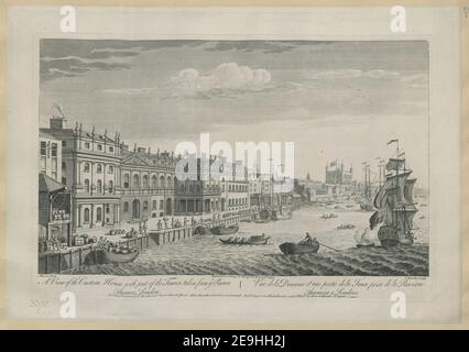 Ein Blick auf das Custom House, mit einem Teil des Turms, aufgenommen vom Ye River. Thames London. Autor Bowles, Thomas 25,2.c. Ort der Veröffentlichung: [London] Verlag: Veröffentlichung gemäß Gesetz des Parlaments 1753. London gedruckt für T. Bowles in St. Pauls Church Yard. John Bowles and Son in Cornhill, Rob.t Sayer in Fleet Street und Hen.y Overton Without Newgate, Erscheinungsdatum: [1753.] Art des Artikels: 1 Druck Medium: Radierung Maße: Plattenmark 26,4 x 40,2 cm. Ehemaliger Besitzer: George III., König von Großbritannien, 1738-1820 Stockfoto