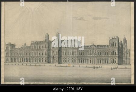 Des Palastes seiner Britannischen Majestät des Weißen Saals. Westminster Side. Visual Material information: Titel: Des Britannic Majesty's Palace of White- Hall. Westminster Side. ; 26,5.z. Erscheinungsort: [London] Verlag: [Unbekannter Verlag] Veröffentlichung gemäß Gesetz des Parlaments Dec.bre ye 6.th, Erscheinungsdatum: 1748. Art des Artikels: 1 Druck Medium: Radierung und Gravur Maße: Blatt 59,6 x 92,0 cm [im Plattenmark beschnitten] ehemaliger Besitzer: George III., König von Großbritannien, 1738-1820 Stockfoto