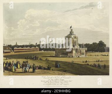 Blick auf den Concord-Tempel IM GRÜNEN PARK Autor Stadler, Joseph Constantine 26,7.ee. Erscheinungsort: London Verlag: Pub. Augt 12 1814 at R. Ackermann's 101 Strand., Erscheinungsdatum: [August 12 1814] Objekttyp: 1 Druckmedium: Aquatinta und Radierung mit Handkolorierung Maße: Platte 24 x 29,4 cm, auf Blatt 24,8 x 32,3 cm ehemaliger Besitzer: George III., König von Großbritannien, 1738-1820 Stockfoto