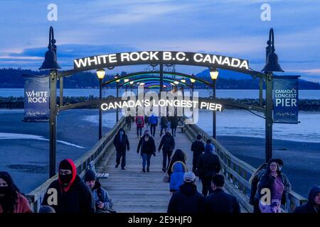 Kanadas längster Pier, White Rock, British Columbia, Kanada Stockfoto