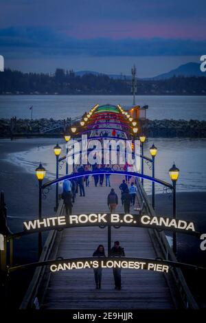 Kanadas längster Pier, White Rock, British Columbia, Kanada Stockfoto