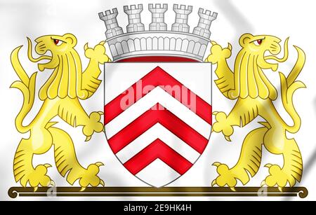 3D Flagge von Lier (Antwerpen), Belgien. 3D Abbildung. Stockfoto