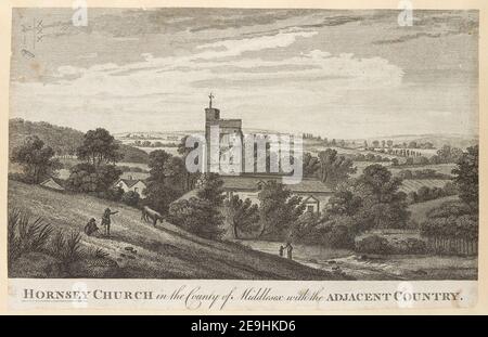 HORNSEY KIRCHE in der Grafschaft Middlesex mit dem ANGRENZENDEN LAND. Visual Material information: Titel: HORNSEY KIRCHE in der Grafschaft Middlesex mit dem ANGRENZENDEN LAND. 30,2.b Erscheinungsort: [London] Verlag: [J. Cooke] Erscheinungsdatum: [1779] Objekttyp: 1 Druckmedium: Radierung Maße: Blatt 17,5 X 27,0 cm [getrimmt innerhalb Plattenmark] ehemaliger Besitzer: George III., König von Großbritannien, 1738-1820 Stockfoto