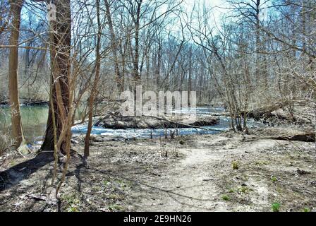 Little Miami River im Frühjahr in der Nähe der gelben Quellen ohio Stockfoto